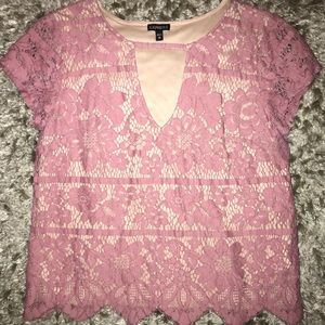 PINK/NUDE LACE BLOUSE